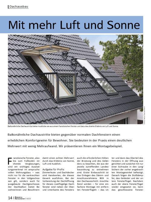 Hausbau Helden Montage eines balkonähnlichen Dachaustritts