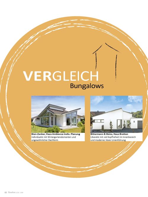 Hausbau Helden 4 Bungalows im Vergleich