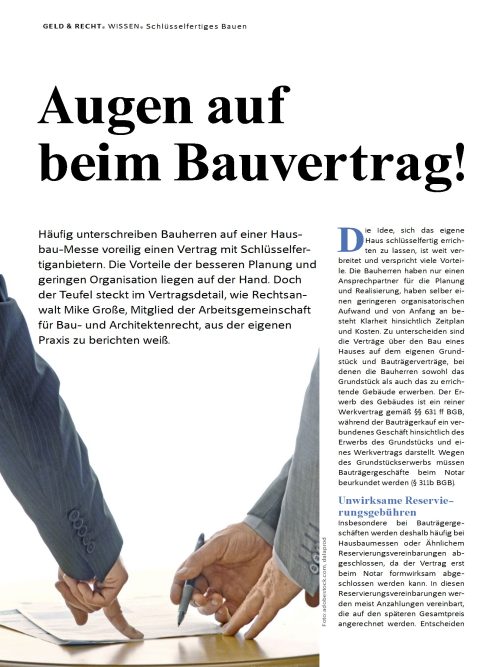 Hausbau Helden Augen auf beim Bauvertrag