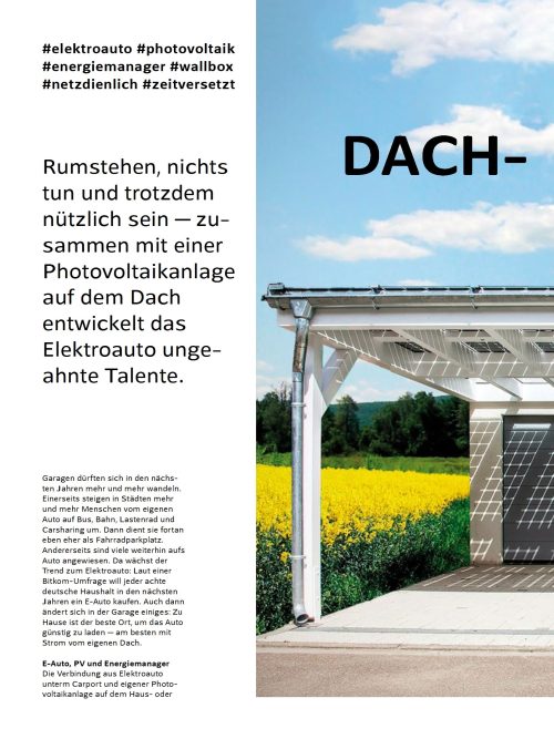 Hausbau Helden Dach-Tankstelle für das Elektroauto