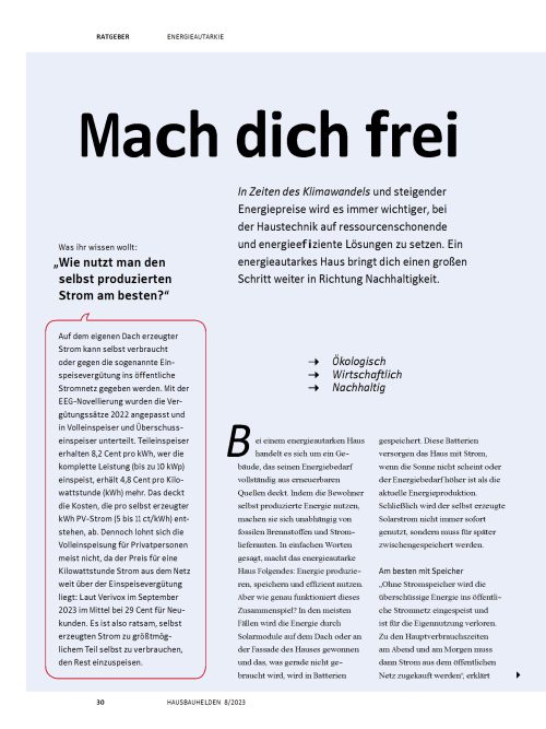 Hausbau Helden Das energieautarke Haus: Ein großer Schritt in Richtung Nachhaltigkeit