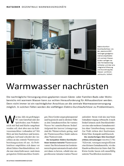 Hausbau Helden Dezentrale Warmwassergeräte