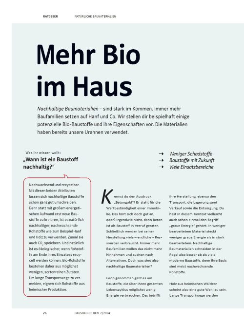 Hausbau Helden Hanf, Kork & Stroh: Bio-Baustoffe und deren Eigenschaften