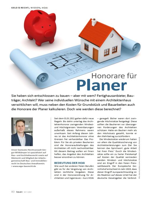 Hausbau Helden Honorar für Planer