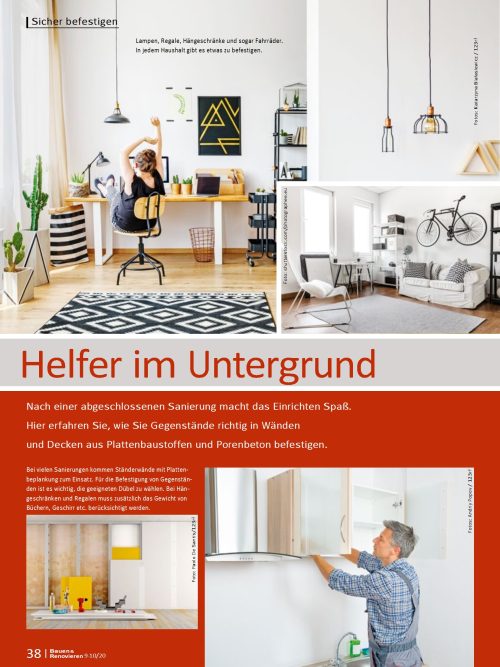 Hausbau Helden So befestigen Sie Gegenstände an Wand & Decke