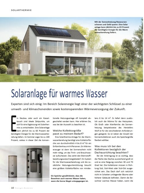 Hausbau Helden Solaranlage für warmes Wasser