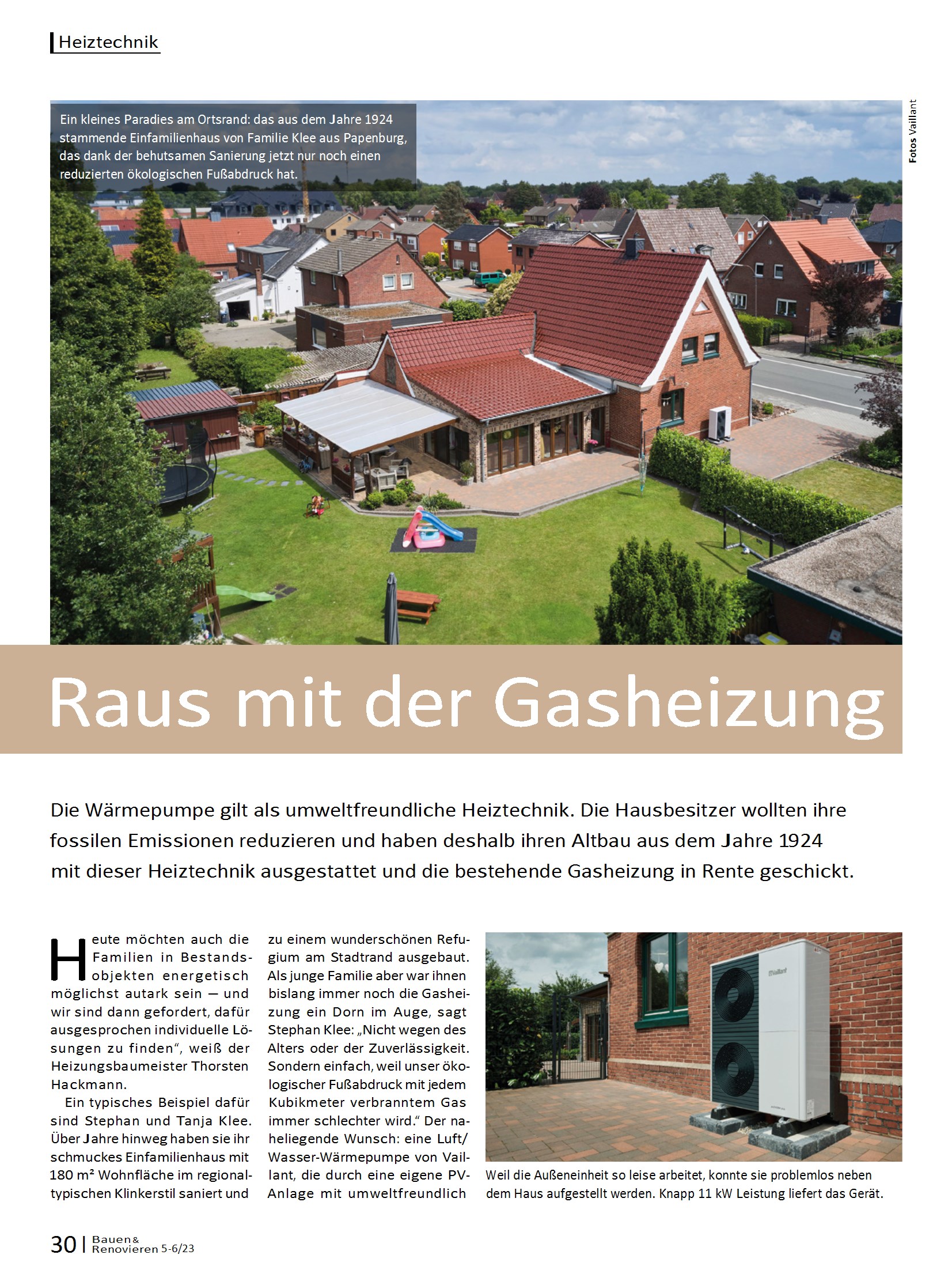 Hausbau Helden Vaillant-Wärmepumpe aroTHERM-Hausreportage