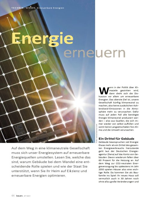 Hausbau Helden Welche erneuerbaren Energiequellen gibt es?