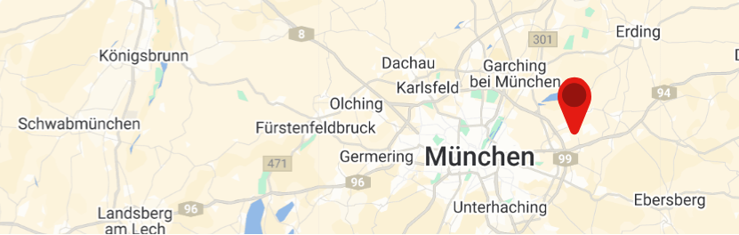 Fertighaus München Karte mit Vermerkt des Musterhausparks Poing