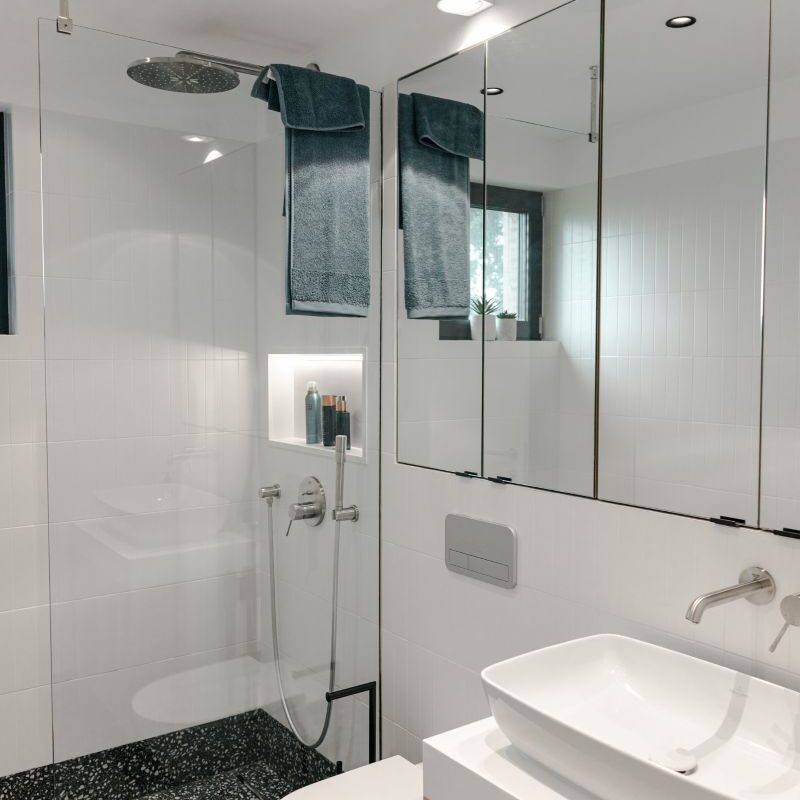 DWELLII Modulhaus TR 3 M Badezimmer mit Dusche