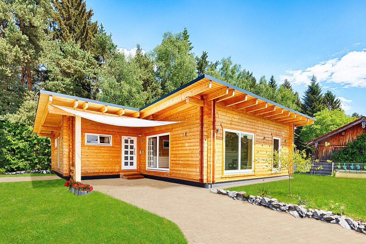 Blockhaus Flatwood Green 90 Holzhaus von außen